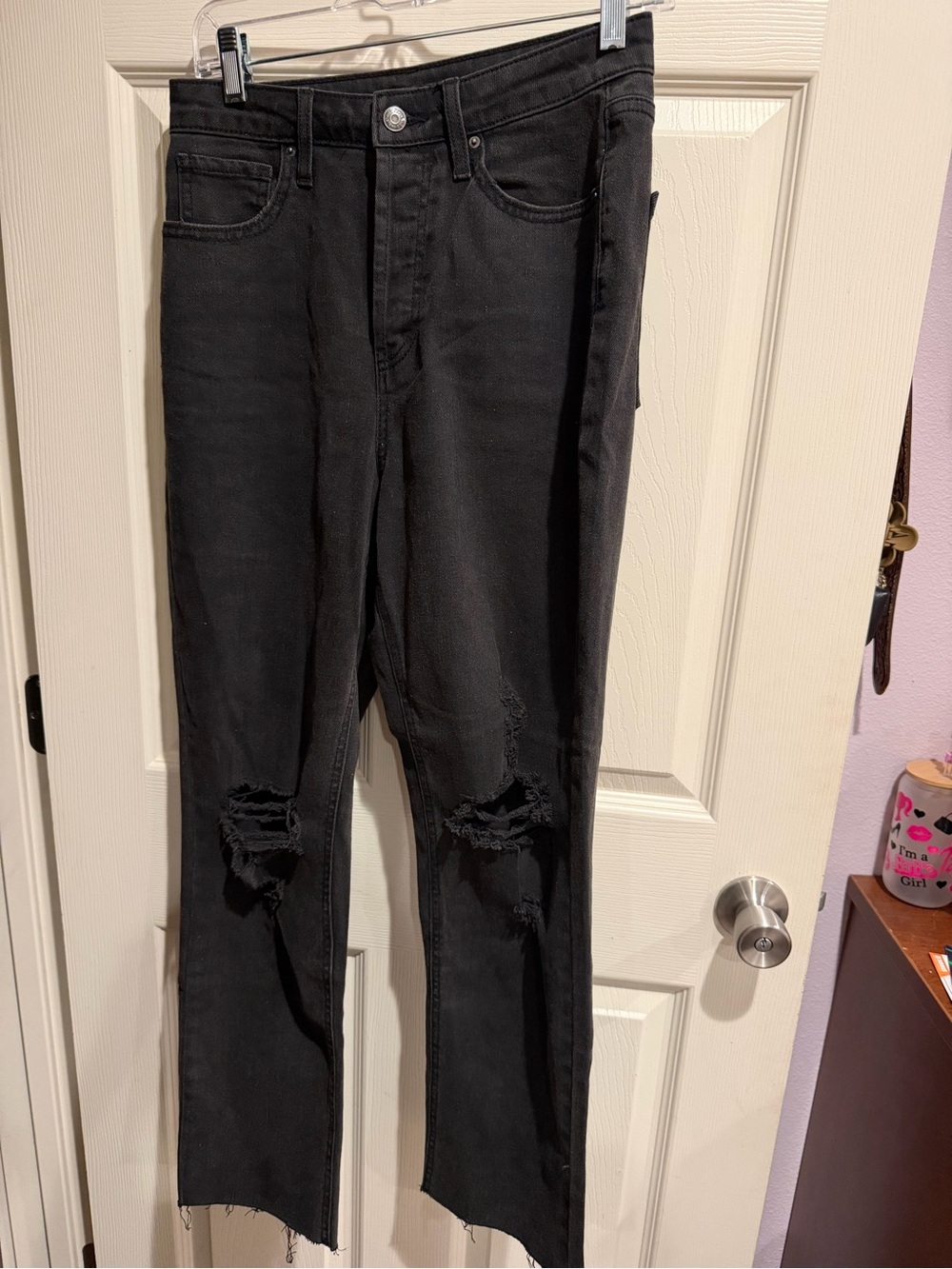 wild fable Black Slim Straight Distressed Men's Jeans